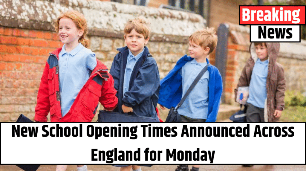 New School Opening Times Announced Across England for Monday